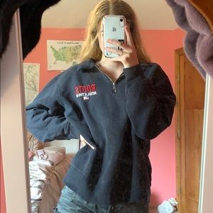 Vintage Navy Blue Roots Quarter Zip